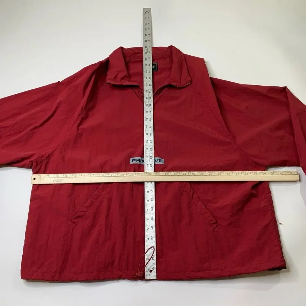 Primitive Skateboarding Jacket Mens Large Rich Red Half Zip Windbreaker Pullover